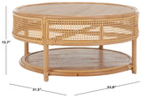 SAFAVIEH Home Collection Arvid Natural Brown Solid Wood Coffee Table (Fully Assembled) SAFAVIEH