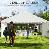 Outsunny 20' x 40' Heavy Duty Party Tent, Galvanized Outdoor Canopy Tent Large Event Shelter with Removable Sidewalls, 12 Windows and 2 Doors, Tents for Parties, Wedding, Events, BBQ Grill, White Outsunny