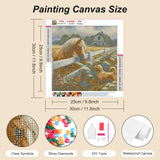 FHBUBPUP Diamond Painting Kits for Adults, Farm Animal Diamond Painting Art for Beginner, DIY Horse & Dog Diamond Art Kit, Gem Bead Painting Art Craft for Fall Home Decoration 12×12Inch FHBUBPUP