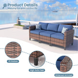 Amopatio Patio Furniture Set with Fire Pit Table, Outdoor Furniture Sectional Sofa with Swivel Chairs, Modern Conversation Sets for Balcony Backyard, Navy（Include Waterproof Covers ） Amopatio