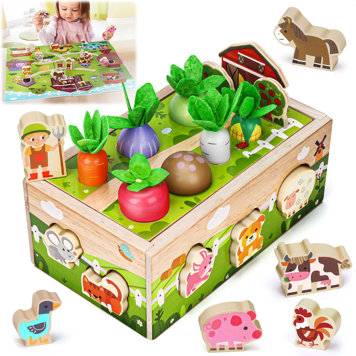 Montessori Wooden Sensory Toddler Toys: Toy for 1 Year Old Boys Girls Birthday Gifts | 1st One First Birthday Gift for 1 Year Old Girl Boy, Educational Learning Toy for 1-2 Year Old Fine Motor Skills MuMua