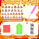 Xuhal 30 Pcs Thanksgiving Diamond Painting Magnets Fall Diamond Art Magnets Kits for Adults Pumpkin Animals Refrigerator Magnetic Sticker 5D Rhinestone Maple Leaf Fridge Sticker for DIY Crafts Gifts Xuhal