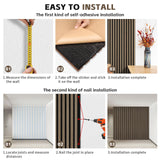 2-Pack 47.3"x23.6" Walnut Acoustic Wood Slat Wall Panels - Soundproof 3D Textured Panels for Noise Reduction & Modern Interior Decor | Easy Install for Living Room, Bedroom & Office laapee