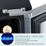 Beverage Refrigerator, Phiestina15 Inch 96 Cans Beverage Cooler Small Wine Fridge Built-in or Freestanding with Auto Defrost,Glass Door & Removable Shelves for Drink Sodas Beer Wine Phiestina