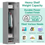 Kooyon Metal Lockers for Employees,71" Metal Storage Cabinet with Lock,1 Door Steel Storage Locker Cabinet for Home,Gym,School, Office,Garage-Assembly Required(Gray) Kooyon