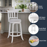 HILLSDALE Presque ISLE Wood Counter Height Swivel Stool White Hillsdale