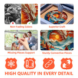 Wooden Puzzles for Adults - Flat Puzzle with 3D Visual Effect Dragon Puzzle, Unique Shape 100 Pieces Wooden Jigsaw Puzzles, Paper Sculpture Modern Art Puzzle, Good Gift Idea for Family(S-8.5 * 8.5in) Pijesaksa