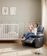 GarveeHome Recliner Chairs, Classic Manual Leather Recliner, Home Theater Seating with Lumbar & Arms Support for Living Room, Bedroom and Nursery - Gray GarveeHome