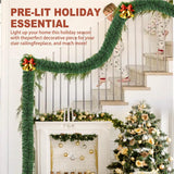 54 Feet Christmas Garland - 3 Stands Artificial Evergreen Garland Soft Greenery Garland Set for DIY Christmas Decoration, Non-Lit Indoor Outdoor Garlands for Stair Railing/Mantle/Holiday/Party Decor Nugxica