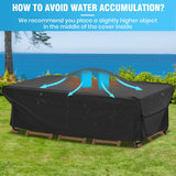 Velway Patio Table Chairs Set - Waterproof 88"L x 62"W x 28"H Outdoor Bistro Dining Set - Fire Pit Table Cover - Furniture Cover - Small Rectangle - Ultra Windproof - UV-Resistant Velway