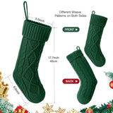 Hommtina Christmas Stockings, Personalized Christmas Stockings 18 Inches Large Size Cable Knitted Stocking Gifts (6pcs White&red&Green) Hommtina