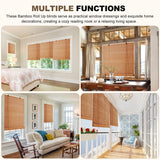 Bamboo Roller Blinds Shades,Outdoor Bamboo Roll Up,Vertical Lifting,Natural,Breathable,Waterproof Roller Shades for Privacy Protection,Sun Shade,Blackout,Ventilation,Easy Installation,36x72in（WxH BAYUE