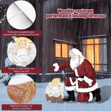 Vivantia Santa Jesus Nativity Set Large 90cm Tall Weatherproof Religious Santa Holy Jesus Birth Christian Nativity Scene with Metal Stakes for Outdoor Christmas Holiday Lawn Home Garden Yard Decor Vivantia