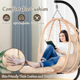 ZENPETIO Hanging Egg Chair with Stand, Removable Leg Rest, UV Resistant Cushion & Pillow, 370lbs Capacity – Indoor & Outdoor Use, Rattan Wicker Swing Egg Chair for Patio, Bedroom, Balcony, Brown ZENPETIO
