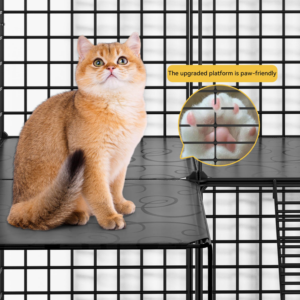 DWVO 4 Tier Large Cat Cage Indoor Enclosure, Kennels DIY Cat Playpen Catio Kitten Cage with Large Hammock for 1-3 Cats DWVO