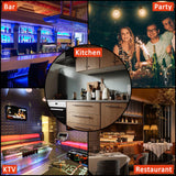 Takywep LED Lighted Liquor Bottle Shelf, Square 2-Tier 48 Inch Bar Bottle Display Shelf with Remote & App Control, 16 Colors, Wall Mounted Acrylic Liquor Shelf for Home Commercial Bar Takywep