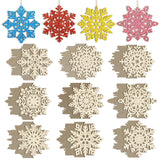 Wooden Christmas Snowflake Ornaments to Paint Christmas Decoration Cutouts Unfinished 36PCS, DIY Blank Unfinished Christmas Tree Wood Discs Ornament for Home Crafts Hanging Sophena