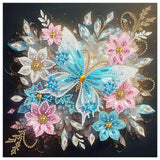 Aestalrcus Butterfly Diamond Painting Kits for Adults, Butterfly Flowers Special Shape Diamond Art Kits for Adults, DIY Gem Art Crystal Rhinestones for Gift Home Wall Decor 12x12 Inch Aestalrcus