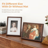 Axeman 8 x 10 Picture Frame - Solid Walnut Frame 8x10 Matted to 5x7 - Rounded Corner Walnut Photo Frame 8 by 10 with Tempered Glass - Natural Wood Picture Frame with Removable Ivory Mat - Walnut Axeman