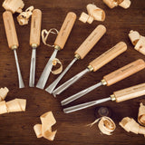 IMOTECHOM 7-Pieces Woodworking Wood Carving Tools Chisel Set with Canvas Bag, Gouges and Carving Chisel Set, Razor Sharp CR-V 60 Steel Blades IMOTECHOM
