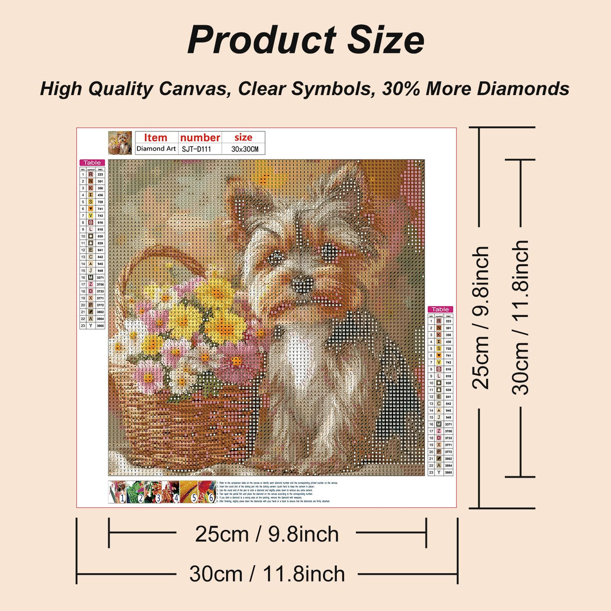 SJUTOUCI Diamond Art Painting Kits for Adults, Dog Diamond Art Kits for Beginners, 5D DIY Full Drill Gem Craft for Home Decor Gift 11.8x11.8inch, Animal SJUTOUCI