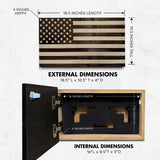 American Flag Hidden Gun Safe - Quick Access Hidden Gun Shelf - Concealment Shelf with Magnetic Lock - Wall Gun Safe for Secure Firearm Storage - Handcrafted In USA by Bellewood Designs (Dark Walnut) Bellewood Designs