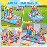 Whubefy Inflatable Water Slide Bounce House, 13.2x10Ft 13-in-1 Bounce House Obstacle Course Waterslides, Summer Fun w/Boxing Pole/Slide/ 10+ Accessories, Inflatable Water Slide for Kids Outdoor Whubefy