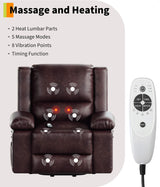 GarveeHome Electric Lift Recliner Chair - Heat and Massage, PU Leather Power Lift Recliner for Elderly & Mobility Impaired, Adjustable Back and Legs, Heavy Duty Lift Chair for Seniors GarveeHome