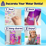 PURPLE LADYBUG Decorate Your Own Water Bottle Kit for Girls - Unicorn Design with Glitter Gem Stickers, Gifts for Girls Ages 5-8-10 Years Old Birthday, Fun Craft for Kids, Water Bottle for School PURPLE LADYBUG