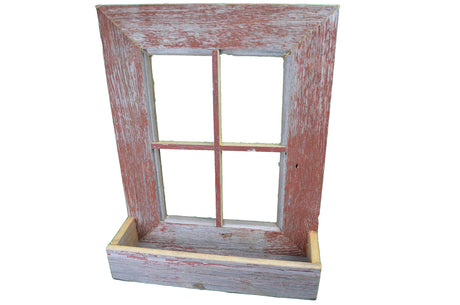 AmishWares, Collectible Handmade Barn Wood Window Frame Flower Box Planter Decoration Home and Garden Primitive and Rustic Barn wood Window Frame Flower Box Barnwood Amish Wares