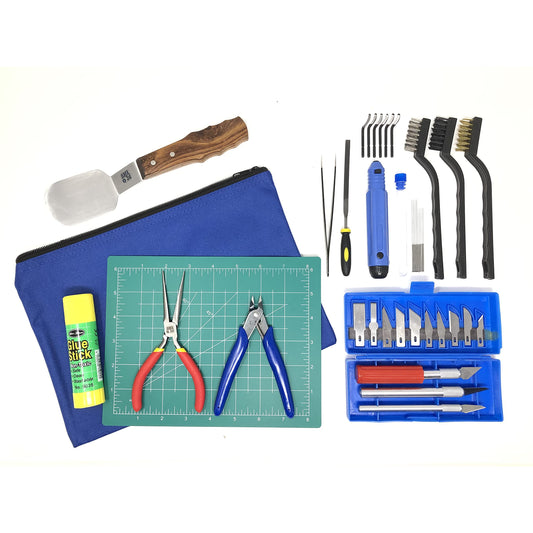 AMX3d Economy 3D Printer Tool Kit - All The 3D Printing Tools & Accessories Needed to Remove, Clean & Finish 3D Prints for Adhesion Print Removal Print Clean-Up and 3D Printer Maintenance - WoodArtSupply