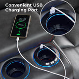 Power Recliner Sectional Sofa Couches with LED Lights for Living Room, Faux Leather Wall Hugger Reclining Corner Couch Sets with 2 Home Theater Seat, USB Charger, Cup Holder, Storage Console, Grey Comfort Stretch