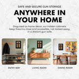 American Flag Cross Hidden Gun Shelf - Handcrafted Wall Mounted Gun Safe - Quick Access Concealment Shelf for Handguns - Hidden Gun Storage Wall Decor with Magnetic Lock By Bellewood Designs Bellewood Designs