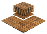 Bare Decor BARE-WF2009 Solid Teak Wood Interlocking Flooring Tiles (Pack of 10), 12" x 12", Brown Bare Decor