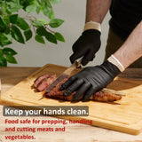 Tackleit BBQ Gloves 2 Cotton Glove Liners and 50 Disposable Nitrile for Cooking Baking Grilling Washable Cotton Liners Powder Latex Free Nitrile Gloves Tackleit