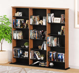 Prepac 3 Column Tall Cabinet Media Storage, Triple Width Wall, Cherry/Black Prepac