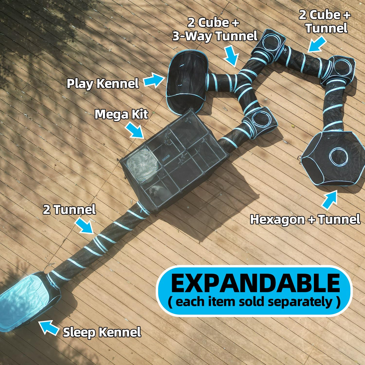 INTURN Catio Outdoor Cat Enclosure, Mega Kit for Outdoor and Indoor(Mega Kit) INTURN