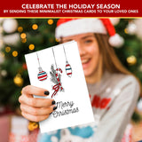 Decorably 16 Pack 5x7in Minimalist Pack of Assorted Christmas Cards with Envelopes and Stickers, 8 Designs Christmas Card with Envelopes with Printed Message Inside Decorably