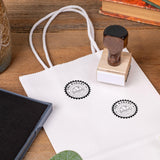 Personalized Rubber Hand Stamp, Wood Handle with Custom Logo | Multiple Size Options Available | Upload Your Own Logo (1"x1") 904 Custom