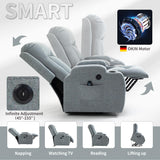 Trustyue 2024 Power Lift Recliner Chair with Heat and Massage for Elderly, Electric Recliner Chairs with Standing Assistance, 2 Cup Holders, 4 Pockets, USB Charge Port, Linen Fabric Teal Gray Trustyue