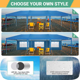 COBIZI 10x30 Canopy Party Tent with 5 Walls 10x30 Pop Up Tent for Parties Waterproof UPF 50+ Outdoor Commercial Event Tent for Party Backyard Gazebo Canopy with Sidewalls & Sandbags(10x30ft) COBIZI