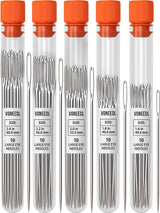 VONEEDL 50 PCS Large Eye Sturdy Hand Sewing Needles - Easy to Thread Embroidery Needles - Big Eye Cross Stitch, Quilting, Crewel, Darning, Crafting Needles VONEEDL