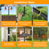 92 Inch Smart Bird Feeder Pole with Auger Anchor for Outdoor,Heavy Duty Adjustable Bird House Stand Pole,BirdHouse Post Mount Kit, Metal Squirrel Proof Baffle, 4 Shepherd Hooks (No Bird House/Feeders) SLIIMU