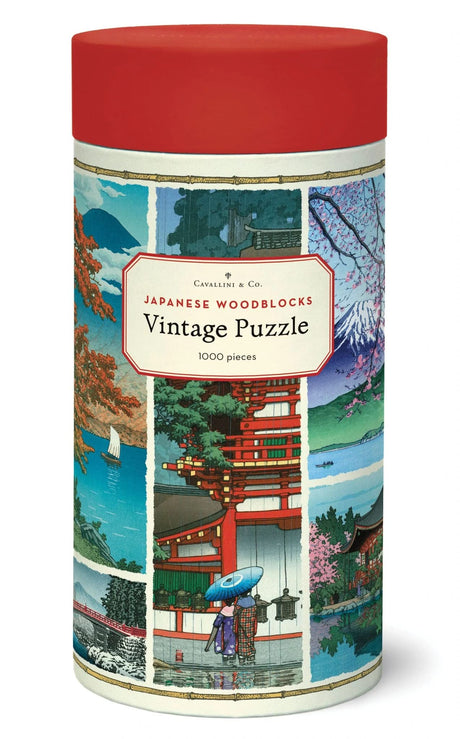 Cavallini 1000 Piece Jigsaw Puzzle, Japanese Woodblocks (PZL/JW) Cavallini