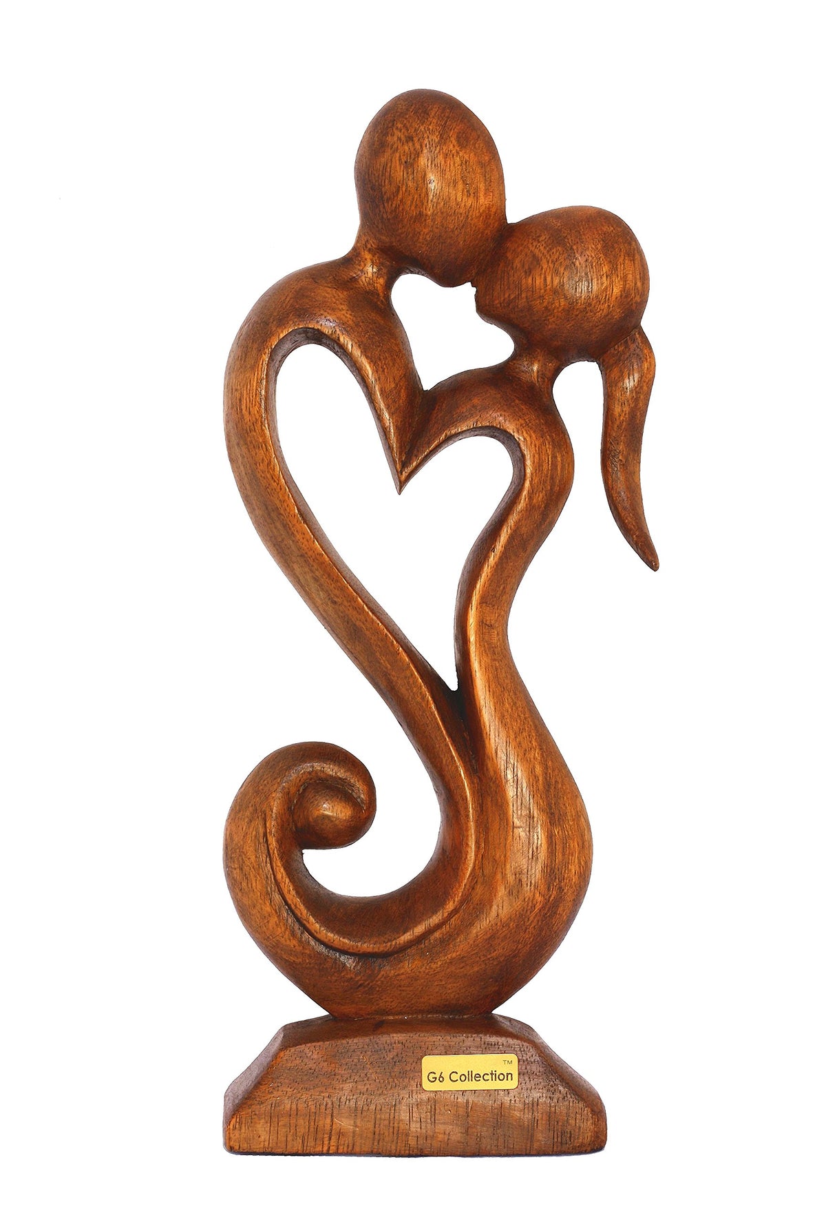 G6 Collection 12" Wooden Handmade Abstract Sculpture Statue Handcrafted - Eternal Love - Gift Art Decorative Home Decor Figurine Accent Decoration Artwork Hand Carved G6 Collection