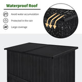 MCombo Outdoor Storage Cabinet, Wooden Storage Shed with Latch, Outside Garden Tool Shed with 2 Doors for Patio Yard Lawn, 1900 (Black, Large) MCombo