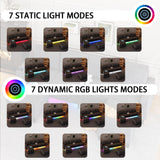 HYZQ Sectional Couches for Living Room, 4 Seat Linen Sectional Sofa with Reversible Chaise Lounge/Storage Ottoman, U Shaped Couch with Smart Module-Wireless Charging/USB/Type-C/RGB Light (Dark Grey) HYZQ