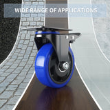 6 Inch Swivel Caster Wheels, Casters Set of 4 Heavy Duty with Brakes, Plate Casters No Noise Locking Castor with Polyurethane Wheels for Cart, Furniture,Workbench,Cabinet(Two Hardware Kits Include) WOZESEIK