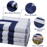 KMAT Outdoor Rug, Waterproof Reversible Patio Rugs, 5x8ft Large Outdoor Area Rug Foldable Plastic Camping Rugs for Outside RV, Patio,Picnic,Camper,Balcony,Porch (Blue &White) KMAT