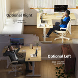 YDN L Shaped Standing Desk, Electric Standing Desk L Shape Adjustable Height Dual Motor, 63 x 55 Inch Corner Standing Desk with Splice Board for Home Office, Large Standing Desk, Nature YDN